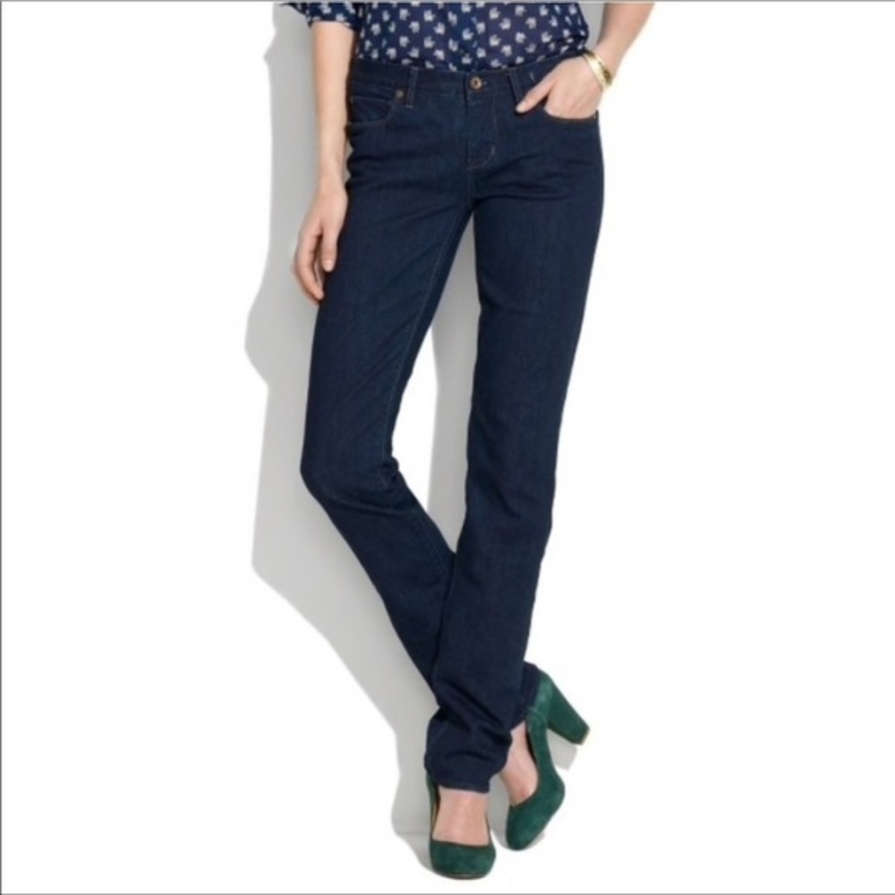 Madewell rail straight jeans dark indigo wash